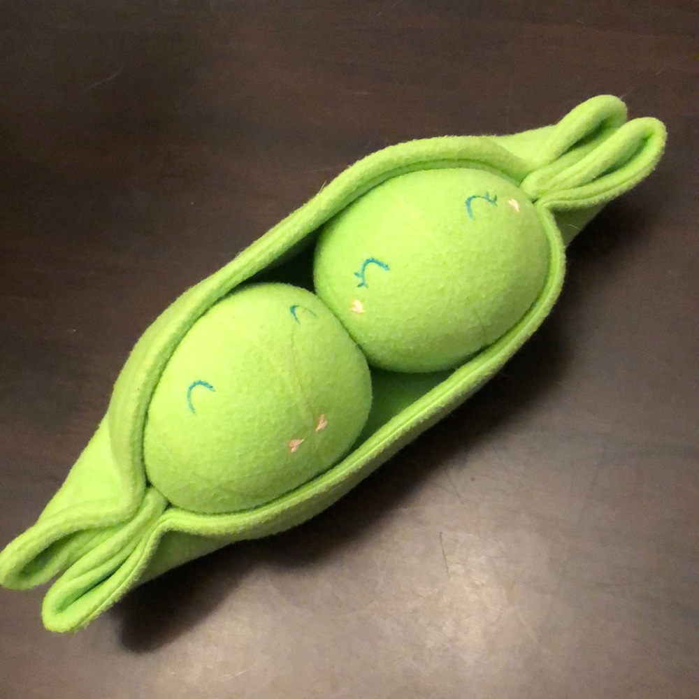Green Pea Pod Stuffed Animal Toy